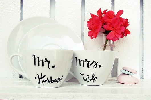 komplet filiżanek 240 ml mr husband mrs wife MUKI design