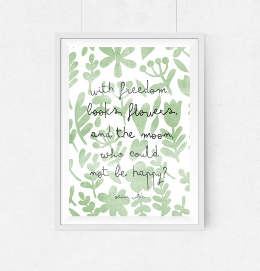 With freedom, books, flowers...A3 wejustlikeprints