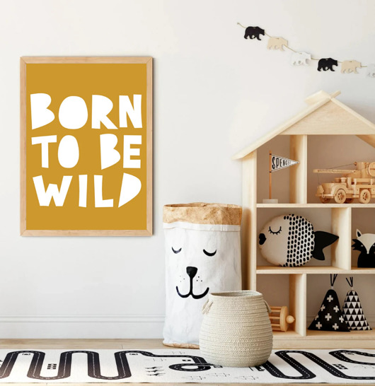 obrazy i plakaty do pokoju dziecięcego PLAKAT DLA DZIECKA born to be wild