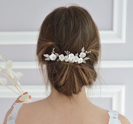 Trzy grzebyki z kwiatami Anelis Atelier