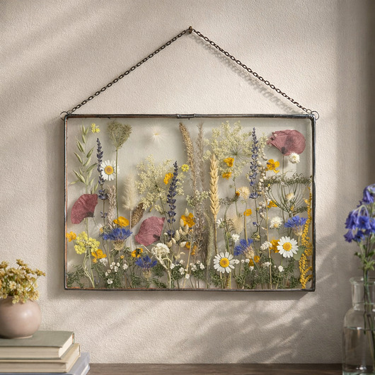 Ozdoby na ścianę Obraz z prawdziwymi kwiatami