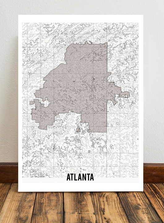 plakaty Atlanta mapa plakat  50x70 cm / A3 / A4