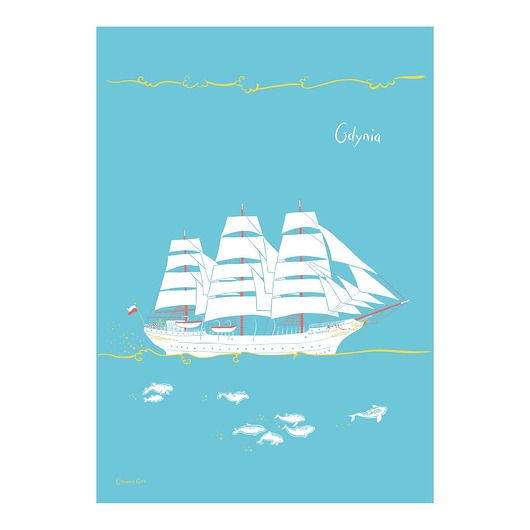 Plakat Gdynia Dar Pomorza Gliniana Kura