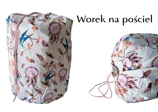 kocyki, kołderki, pościel dla dzieci Worek na pościel do przedszkola i żłobka. Duży bawełniany, ściągany