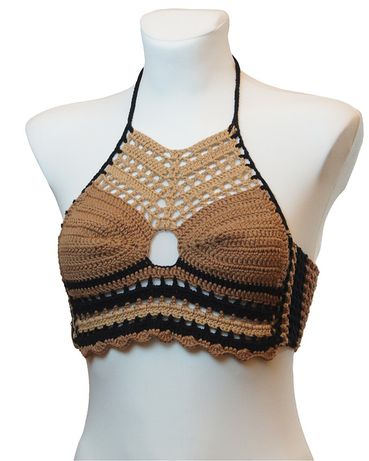 topy damskie Top / bralet na szydełku na lato ze 100 procent bawelny rozmiar S