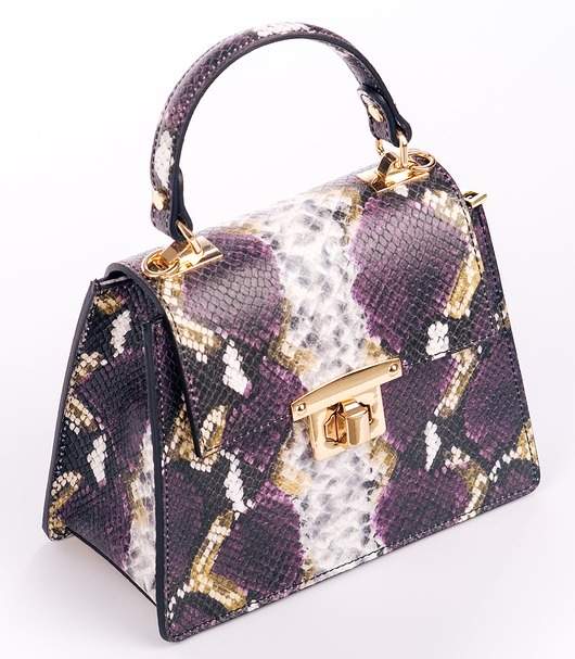 torebki do ręki Torba Skórzana - Kuferek o fakturze krokodyla (6957)