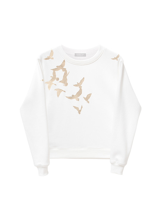 bluza bez kaptura damska Bluza sky white
