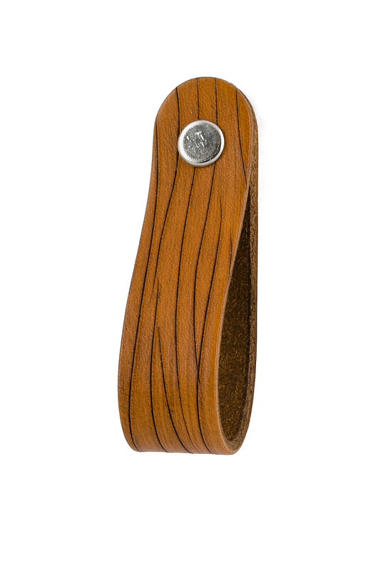 gałki do mebli Skórzany uchwyt meblowy COLORISO TAN WOOD L