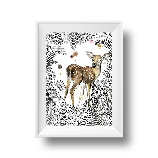 grafiki i ilustracje Sarna, wydruk autorskiej ilustracji 42x30 cm, A3