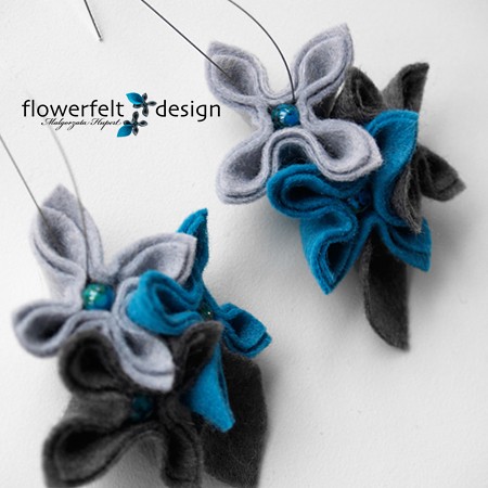 Turkusowy Afrykański -Biżuteria Autorska FlowerFelt Design