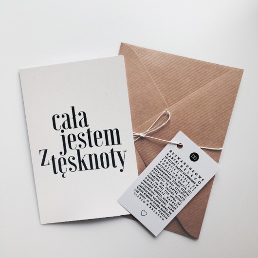 Kartka CAŁA JESTEM Z TĘSKNOTY beleco