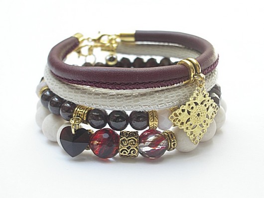 Ivory and maroon /15.07.15/ set KiKa pracownia