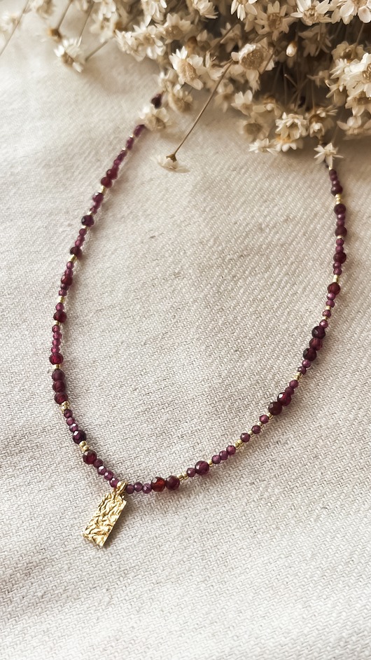 chokery Naszyjnik Choker WINE granat