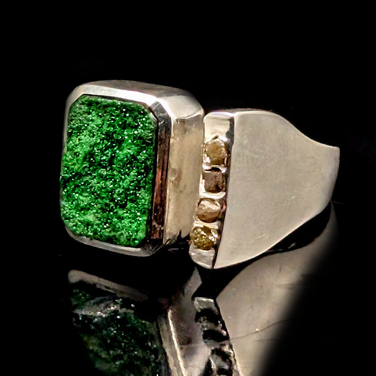 pierścionki srebrne Pierścionek Diamenty i uwarowit