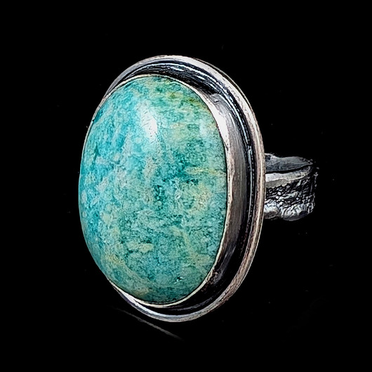 pierścionki srebrne Pierścionek miętowy amazonit