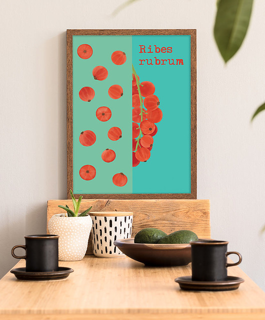plakaty Czerwona porzeczka - plakat fine art, giclee