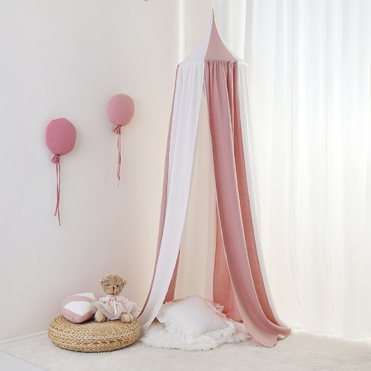 namioty i tipi dla dzieci Baldachim Muślinowy Cyrk - Ecru i Róż