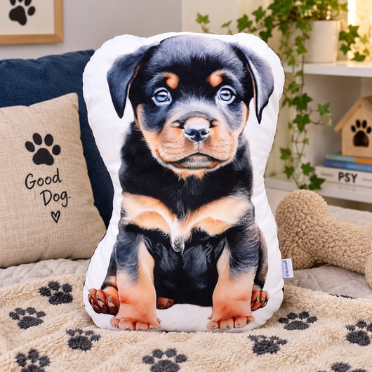 poduszki do pokoju dziecka Poduszka piesek przytulanka rottweiler piesek maskotka pluszowy rottweiler