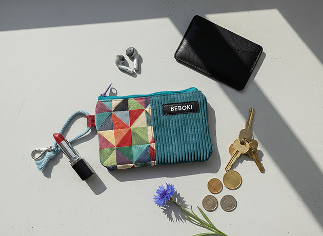 portfele damskie Portmonetka Patchwork Beboki Turkus