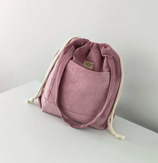 torby na ramię Torba SummerBag ROSE-duża różowa torba sztruksowa