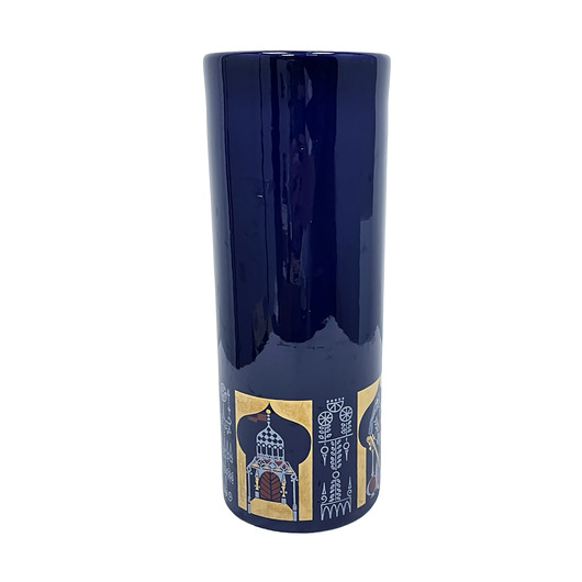 wazony Wazon Ceramiczny KEUCK Türkisch Mokka Kobalt Złoto Niemcy Lata 70. Vintage