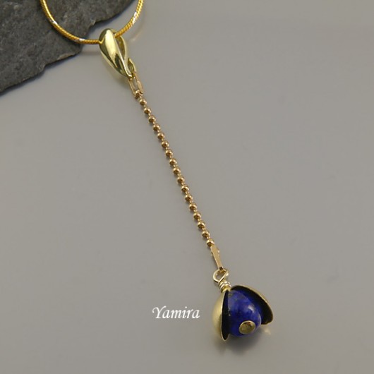 lapis w złotych płatkach - wisior yamira