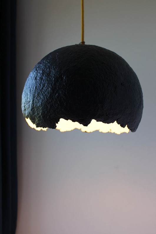 lampy wiszące Lampa wisząca szara półkula 011 Maluna