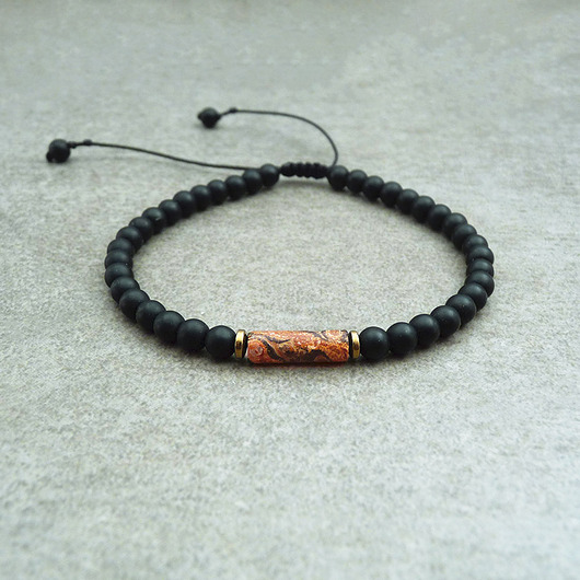 bransoletki z kamieni naturalnych Jaspis abstrakcja Bransoletka