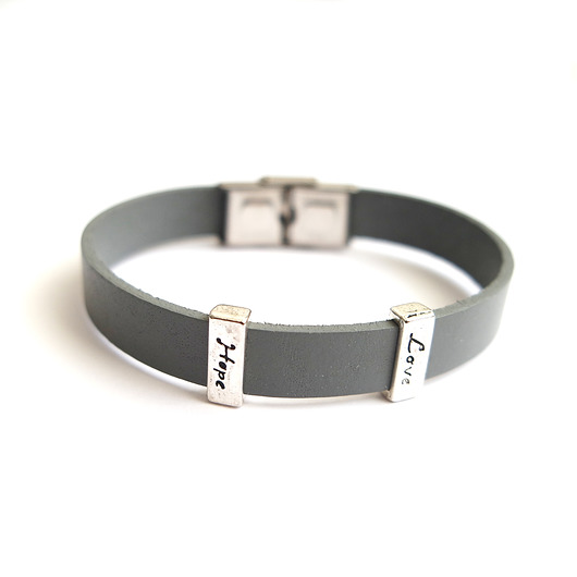 bransoletki skórzane Bransoletka skórzana - Hope, love