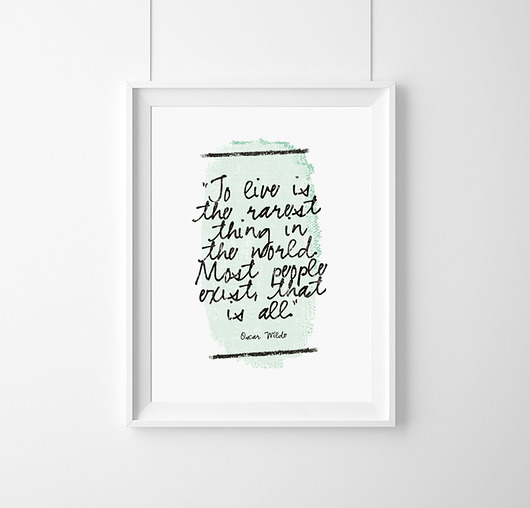 PLAKAT Oscar Wilde To live is  the rarest ...A3 wejustlikeprints
