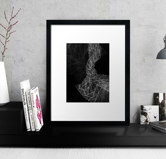 Plakat Grafika autorski wzór "Dark Sea" ThinLine