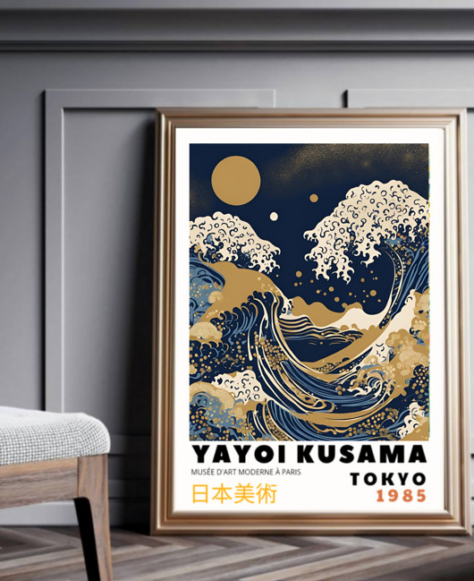 plakaty PLAKAT yayoi kusama japoński, japandi dekoracja, obraz