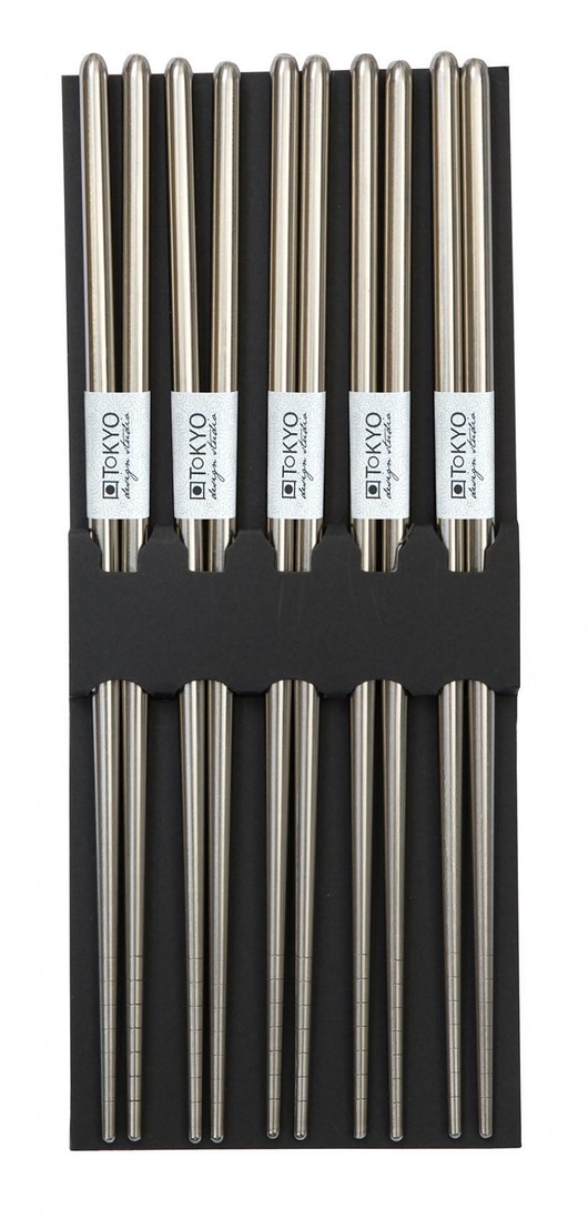 8224 | Zestaw pałeczek ze stali 5 par Tokyo Design Studio