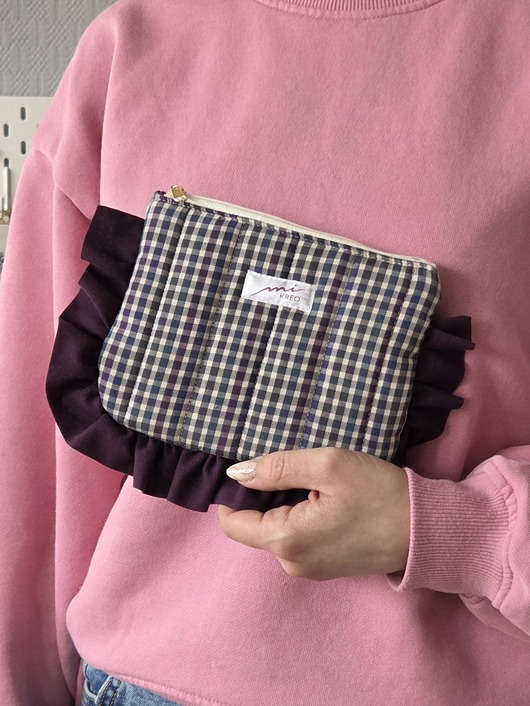 kosmetyczki Kosmetyczka falbanka w kratkę