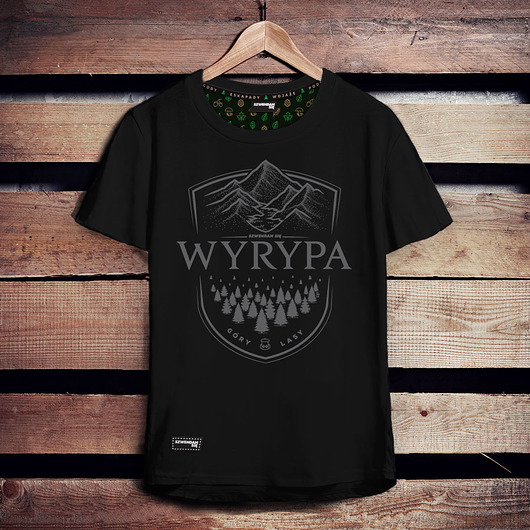 t-shirty męskie Koszulka męska WYRYPA czarna -