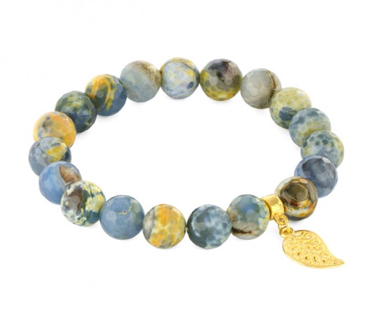 Turtle agate in blue, gray & yellow. Lavoga