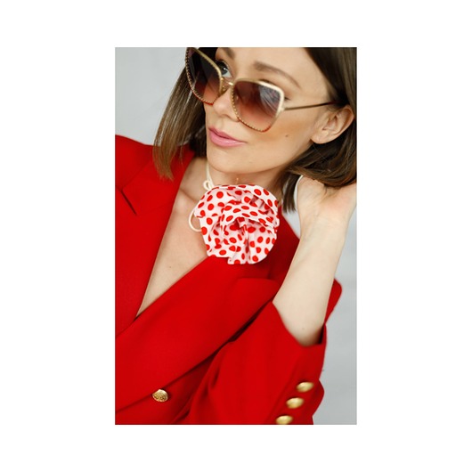 chokery Bawełniany choker w groszki