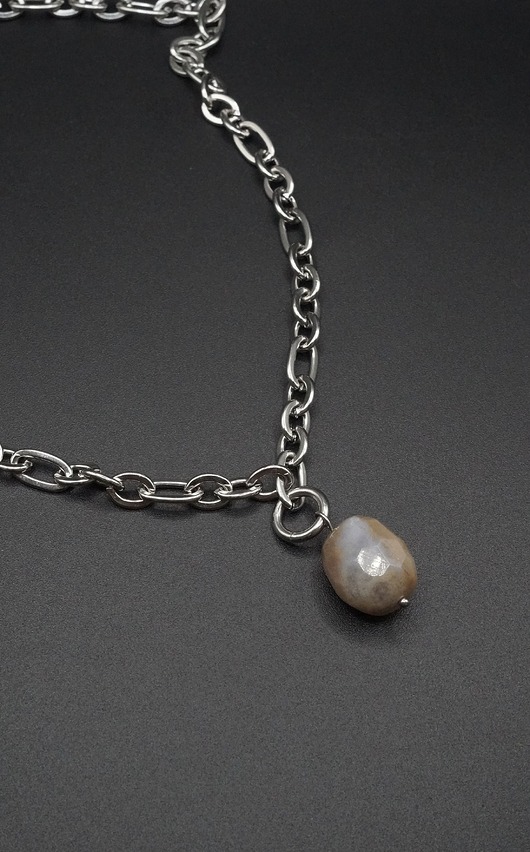 kolie Naszyjnik z naturalnym chalcedonem
