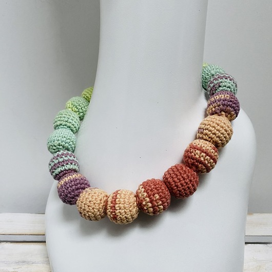 korale Korale szydełkowe naszyjnik boho handmade bawełna