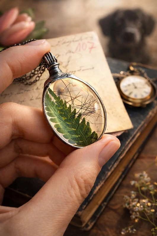 wisiory Personalizowana biżuteria z sierścią zwierzęcia