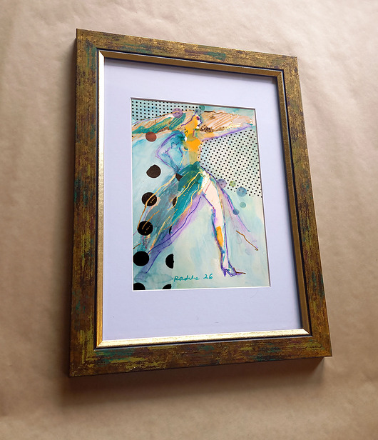 obrazy Kumoszka 34 - akwarela 16x24 cm unikat