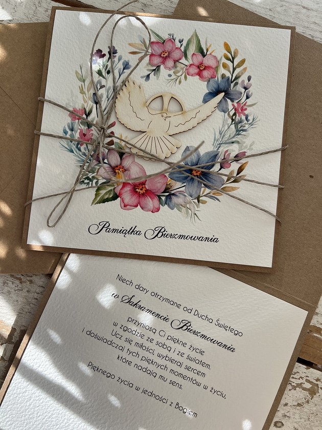 kartki scrapbooking Oryginalna pamiątka bierzmowania - kartka na bierzmowanie życzenia