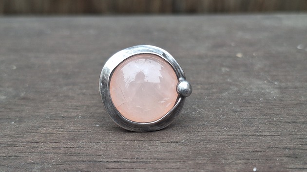 pierścionki - różne Różowy kwarc - pierścionek regulowany