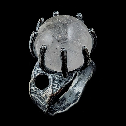 pierścionki srebrne Pierścionek magiczna kula- kryształ górski