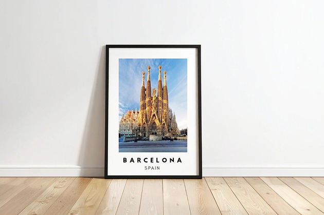 plakaty PLAKAT travel poster Barcelona zdjęcie personalizacja prezent dla niej