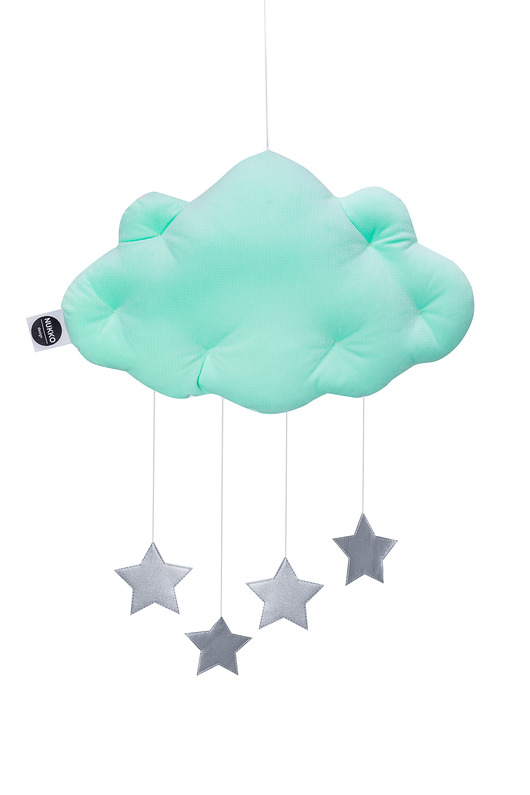 karuzele i girlandy do łóżeczka MIĘTOWY mobil chmurka Velvet dla niemowlaka