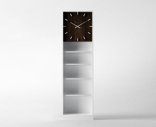 Q CLOCK  zegar podłogowy, stojący z półkami Furia Design