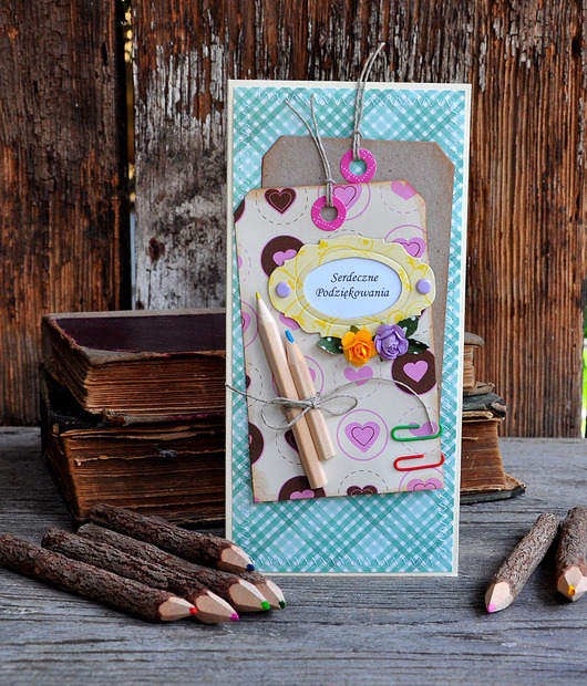 kartki scrapbooking Dla nauczyciela