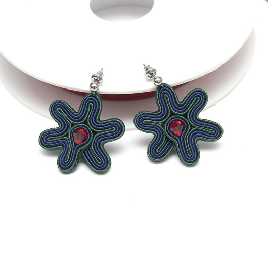 kolczyki soutache Kolczyki kwiaty sutasz