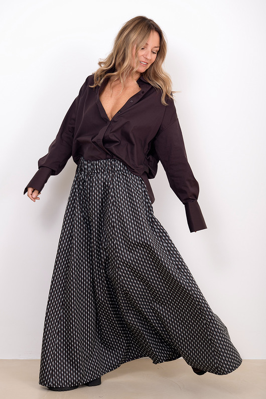 spódnice maxi Długa spódnica w krateczkę z wiskozy KARINA